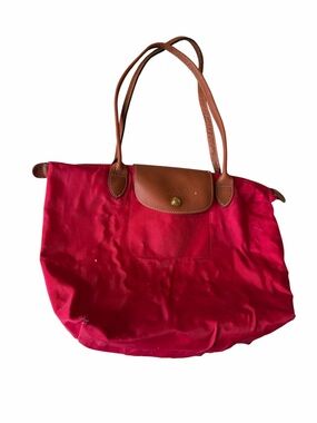 LONGCHAMP Red Small LEATHER LE PLIAGE SATCHEL BAG
